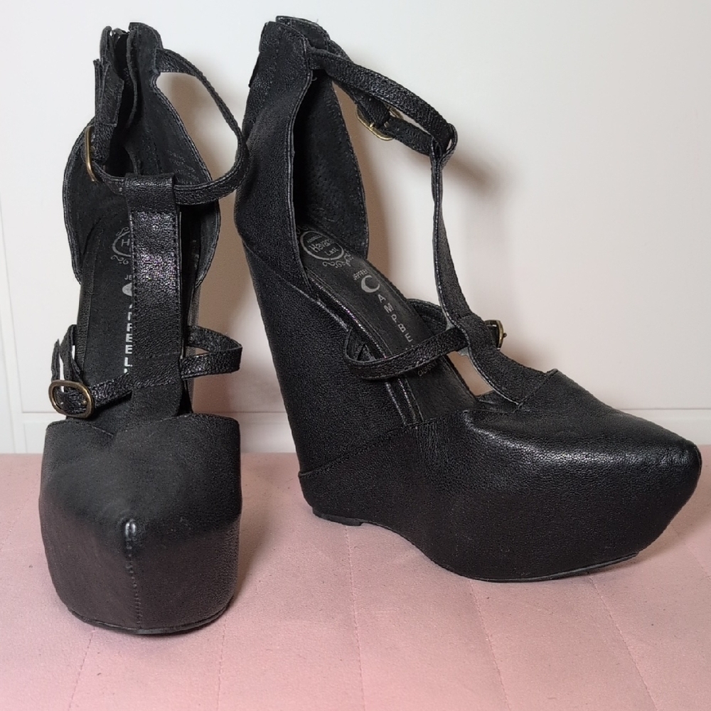 Jeffrey Campbell Black Wedge Shoes